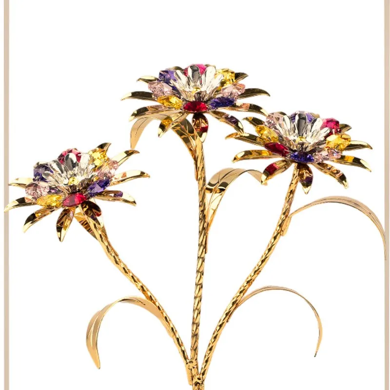 TriDaisy Elegance 24K Gold Plated Mild Steel Showpiece (Multicolor) media 5