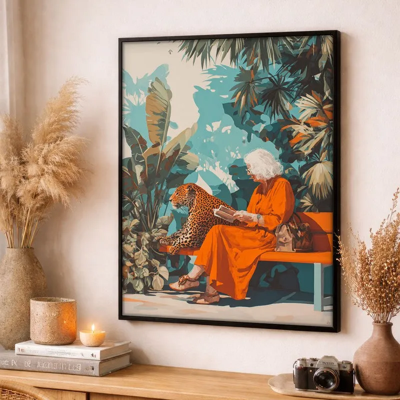 Leopard Lore Canvas Wall Painting - Black Frame media 3