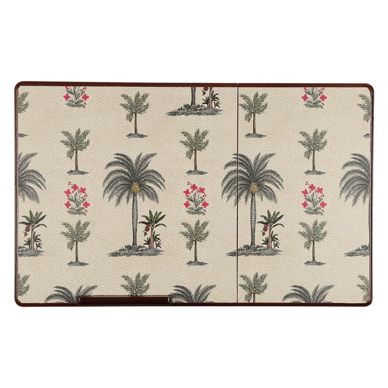 India Circus Teak Wood Chevron Palms Laptop Table media 6
