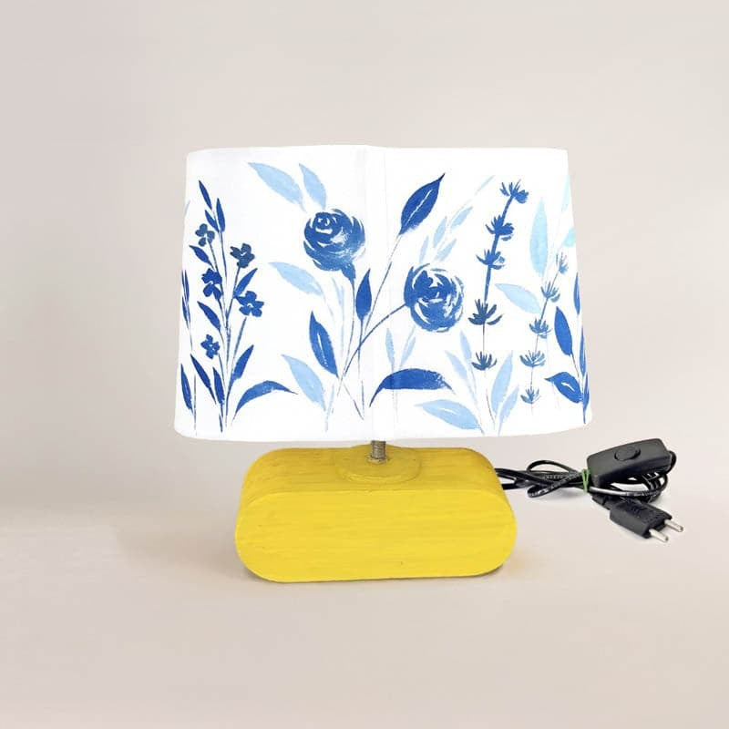 Indigo Bloom Glam Handpainted Fabric Table Lamp - Multicolor media 5
