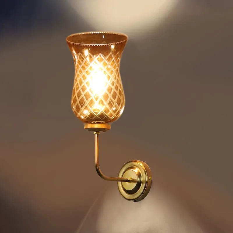Honey Glow Arched Base Glass Wall Lamp media 8