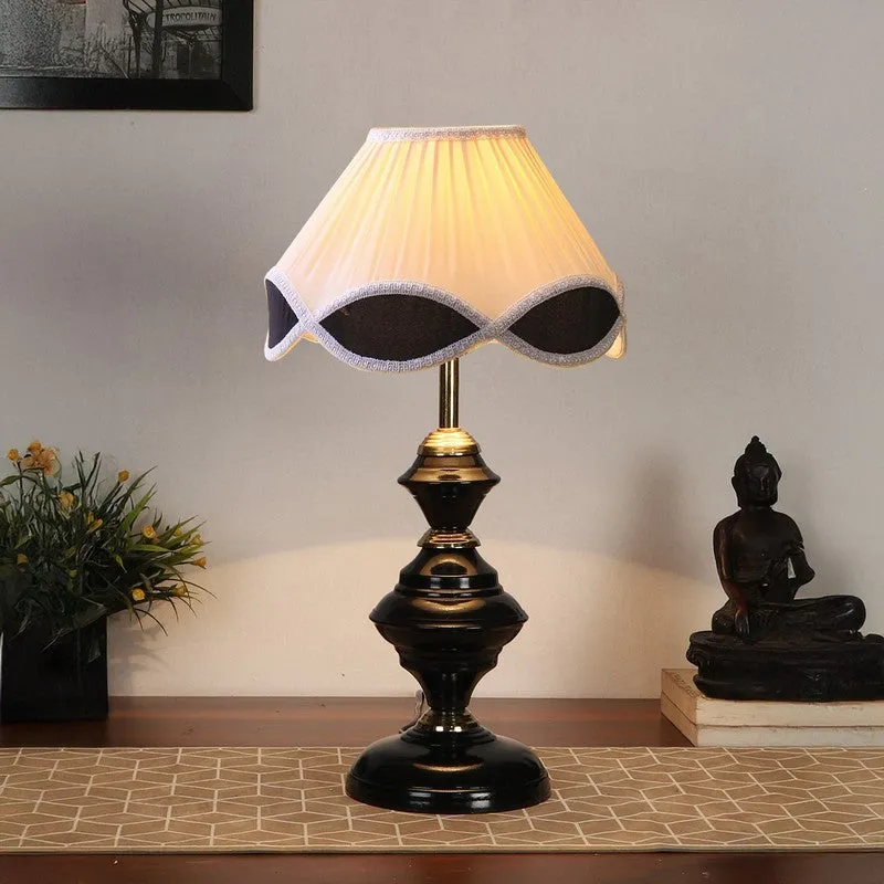 Auralyne Cotton Table Lamp With Iron Base - Ivory media 3