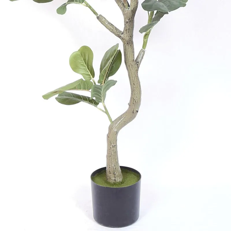 Lush Fiddle Leaf Fig Artificial Plant With Black Plastic Pot media 6