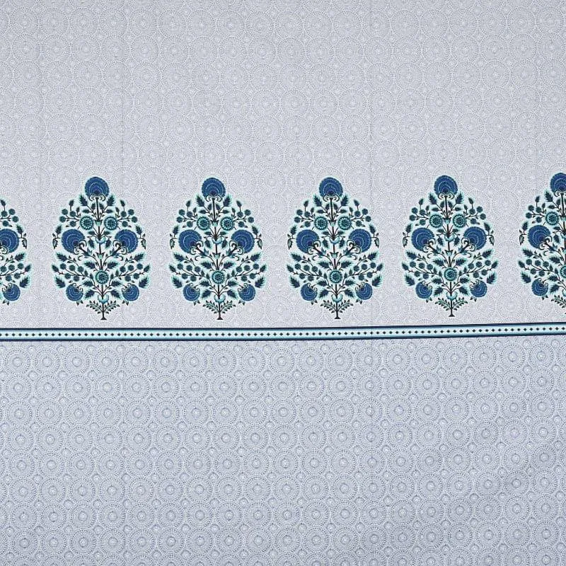 Awana Ethnic Cotton Bedsheet (Blue) - 210 TC media 6