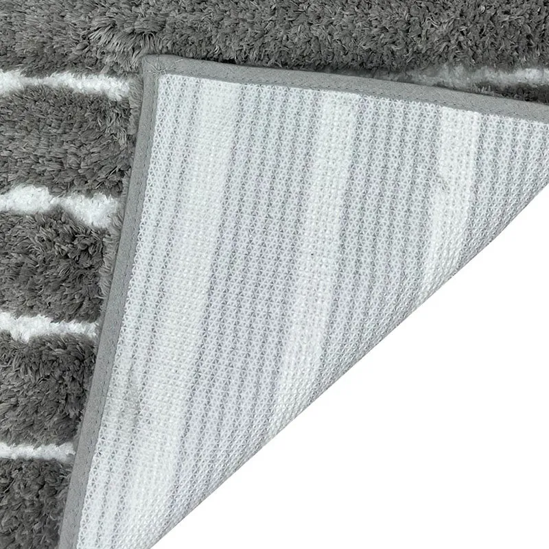 Nautica Riviera Lines Striped Anti-Skid Bath Mat - Light Grey media 3