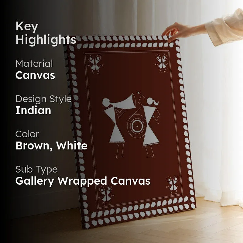 Warli Music Canvas Wall Art & Paintings media 2