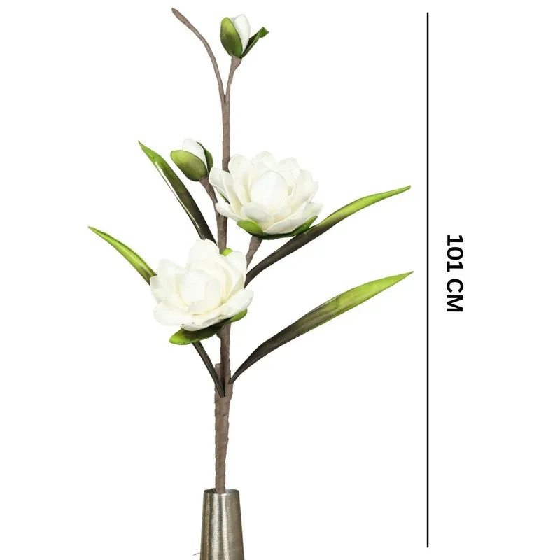 Blossomcharm Artificial Magnolia Foam Flower Stick - White media 6