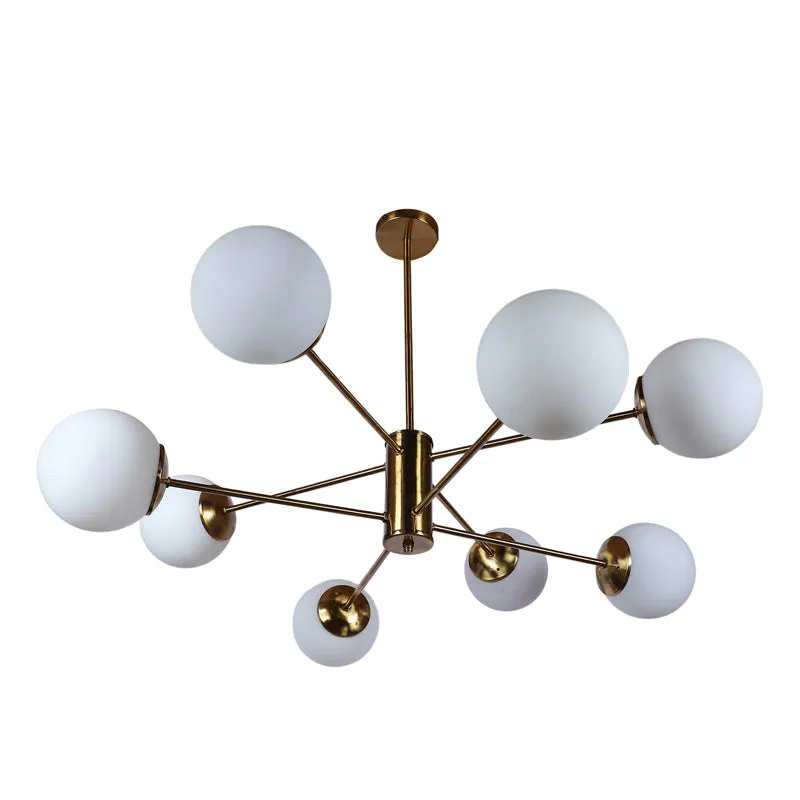 Industrial Multi-Globe Metal Ceiling Lamp - Gold & White media 7