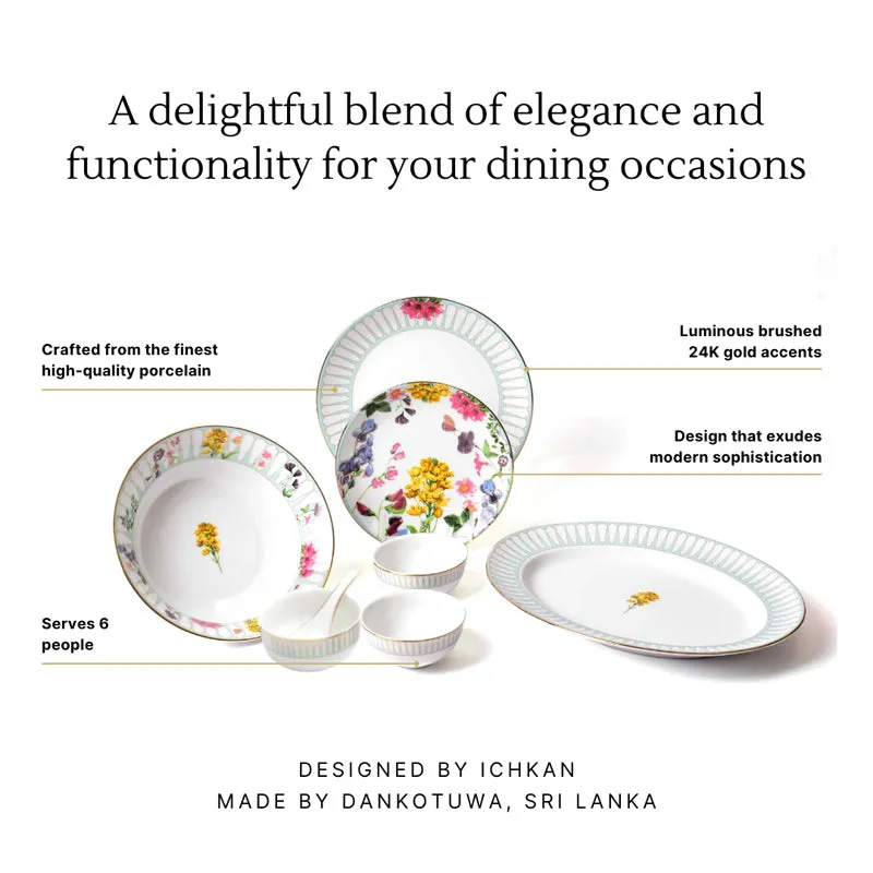 Basant 24k Gold Brushed Porcelain Dinner Set - 33 Piece Set media 16