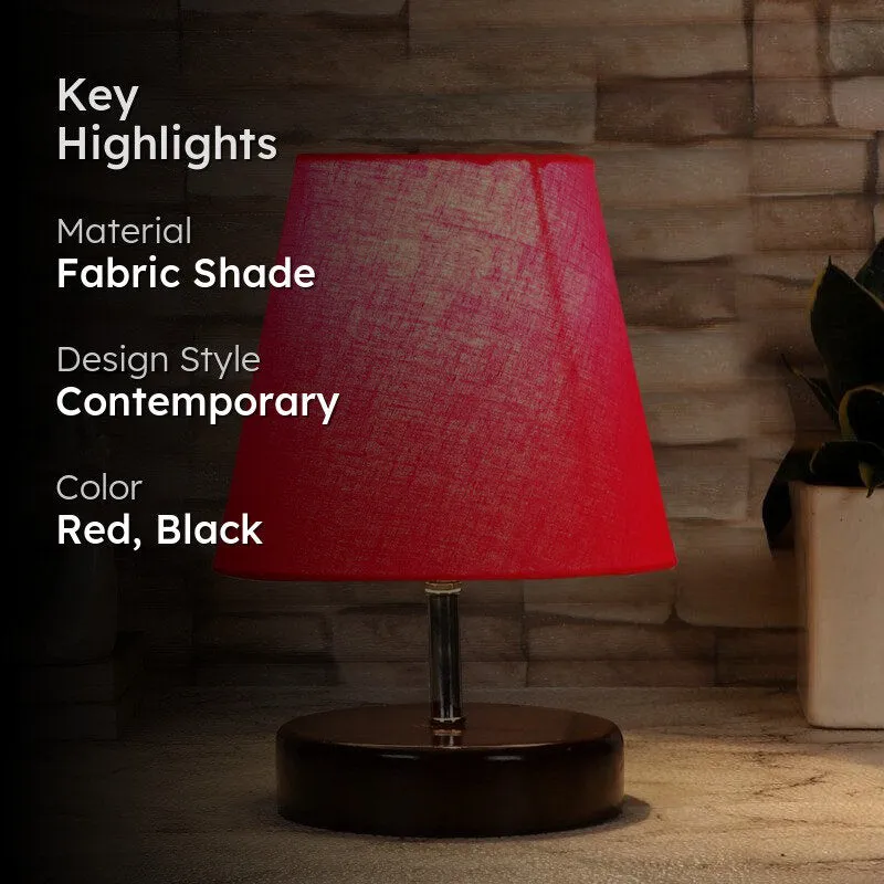 Maxa Fabric Table Lamp - Red,Black media 2