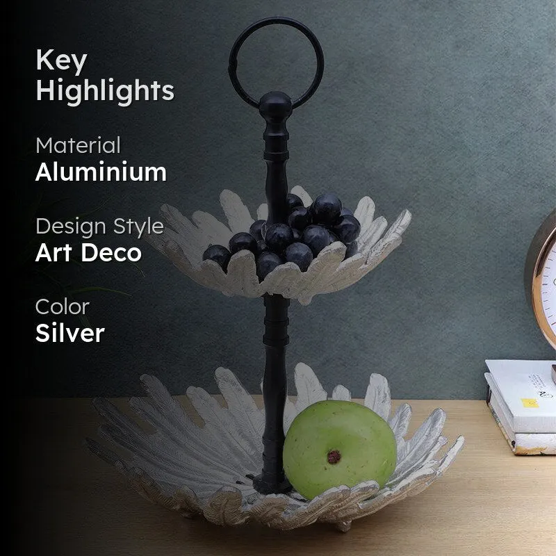 Silver Papri Tiered Aluminum Platter media 2