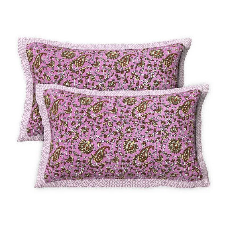 Floraus Cotton Bedsheet (Purple,White) - 240 TC media 6