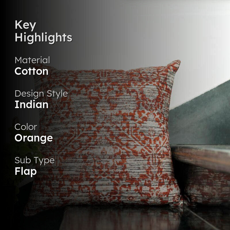 Rust Abstract Print Cushion Cover media 2