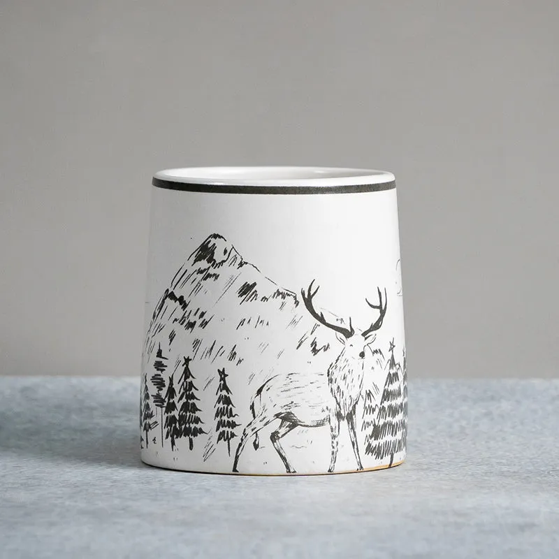 Moose Ceramic Coffee Mug (300 mL Each) - Set of Two media 3