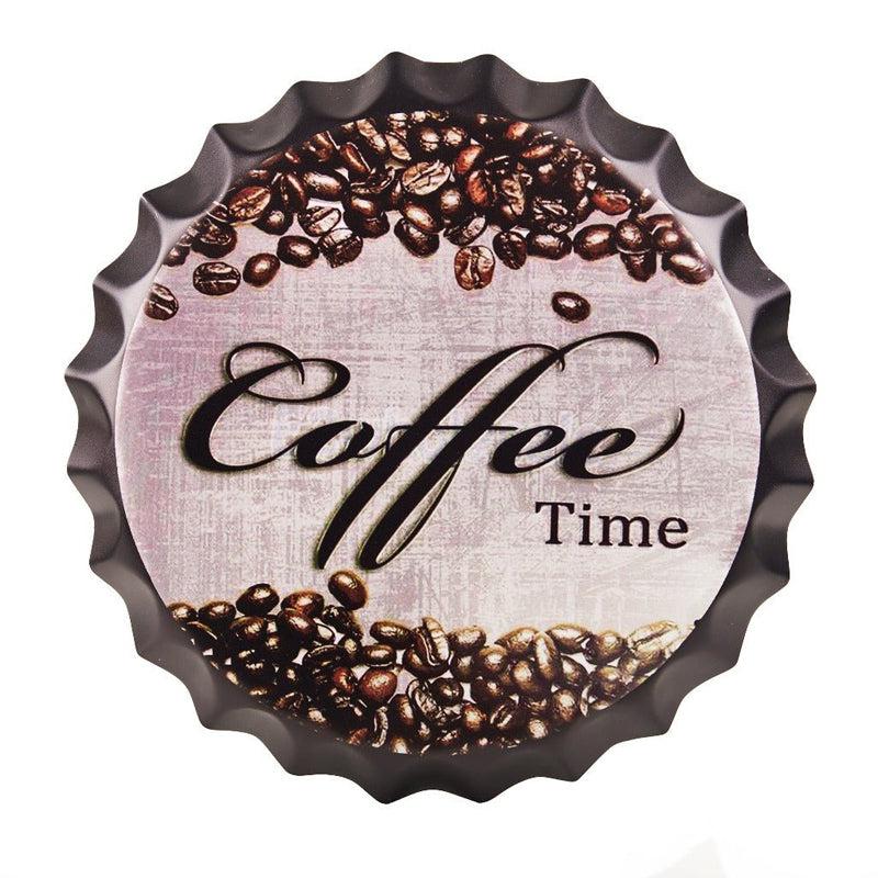 Coffee Time Bottle Cap Metal Wall Accent media 3