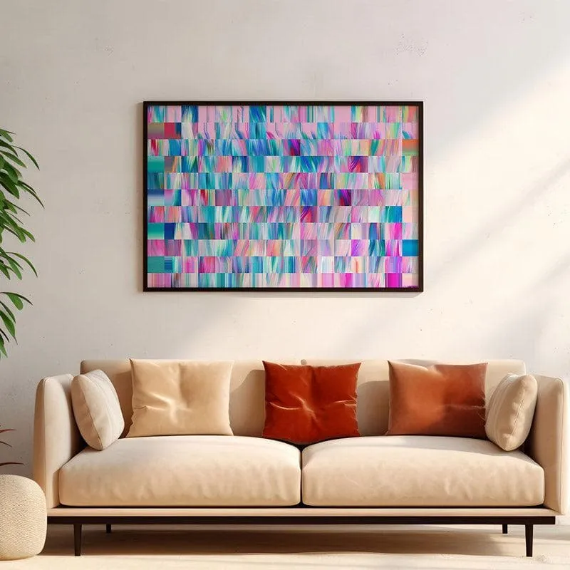 Pixel Plasm Canvas Wall Painting - Black Frame media 4