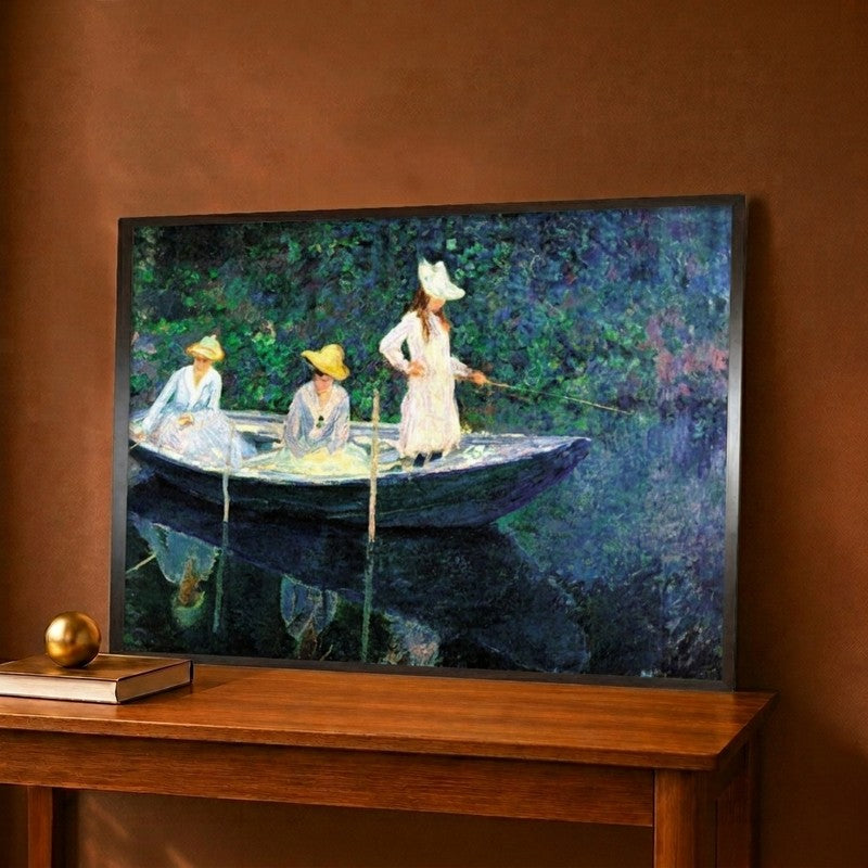 Women Fishing Canvas Wall Painting - 18 x 12 Inches