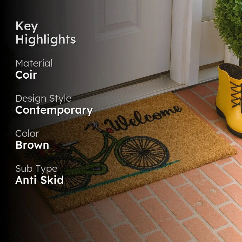 Cycle Bloom Coir Door Mats - Brown media 2