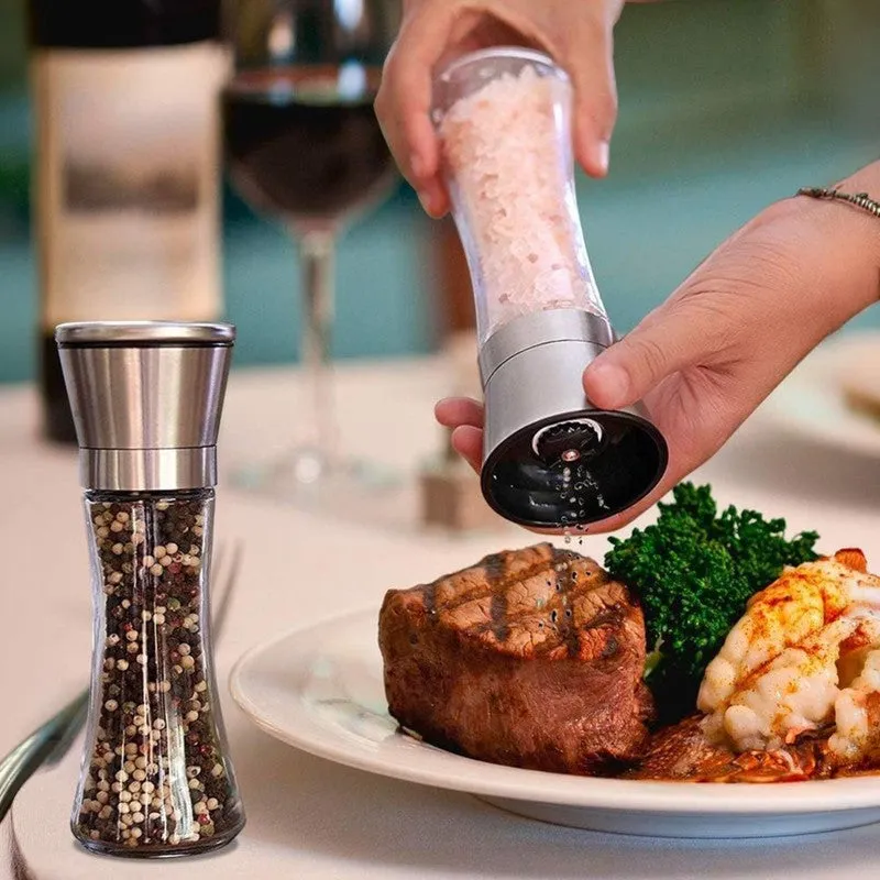 Conical Glass Salt & Pepper Shaker with Stainless Steel Top media 5
