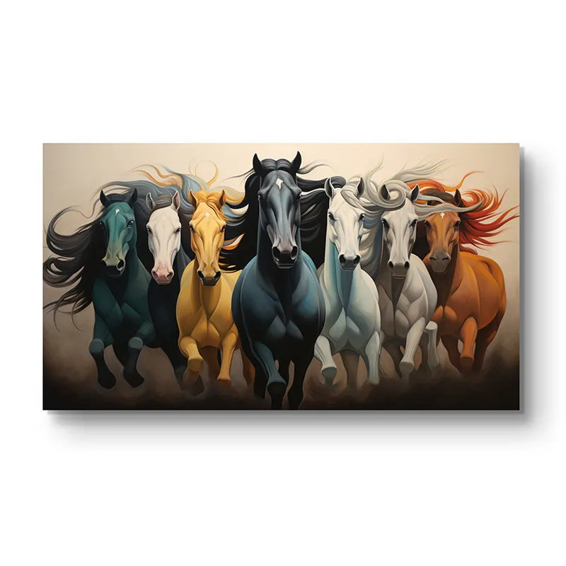 Vivid Stallions Canvas Wall Painting media 3
