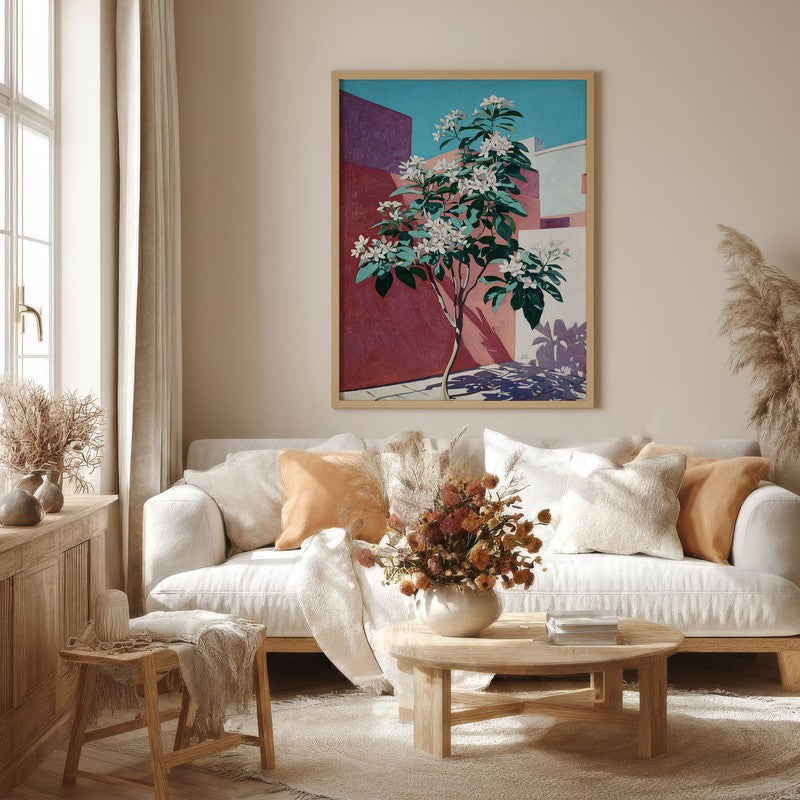 Leafora Canvas Wall Painting With Brown Frame