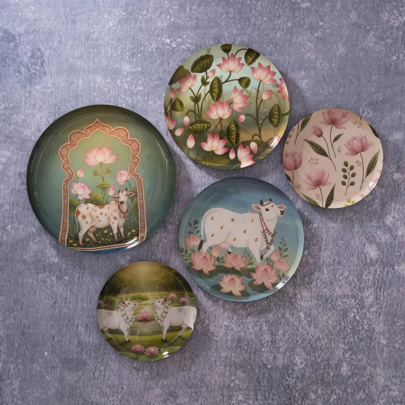 Kamdhenu Grace Wall Plates - Set of Five media 1