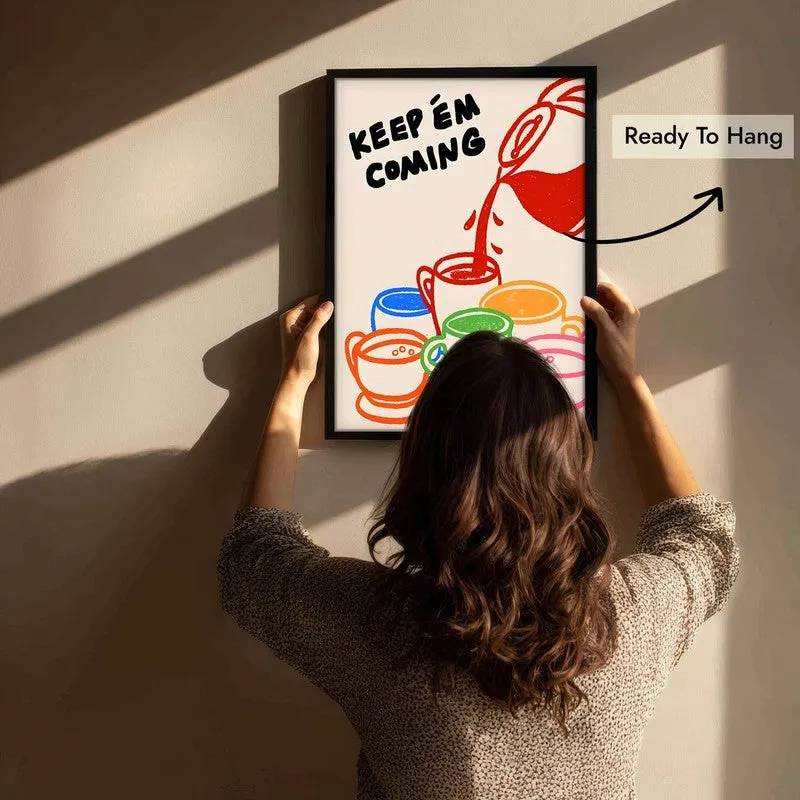 Keep'em coming Archival Canvas Wall Art - Black media 6