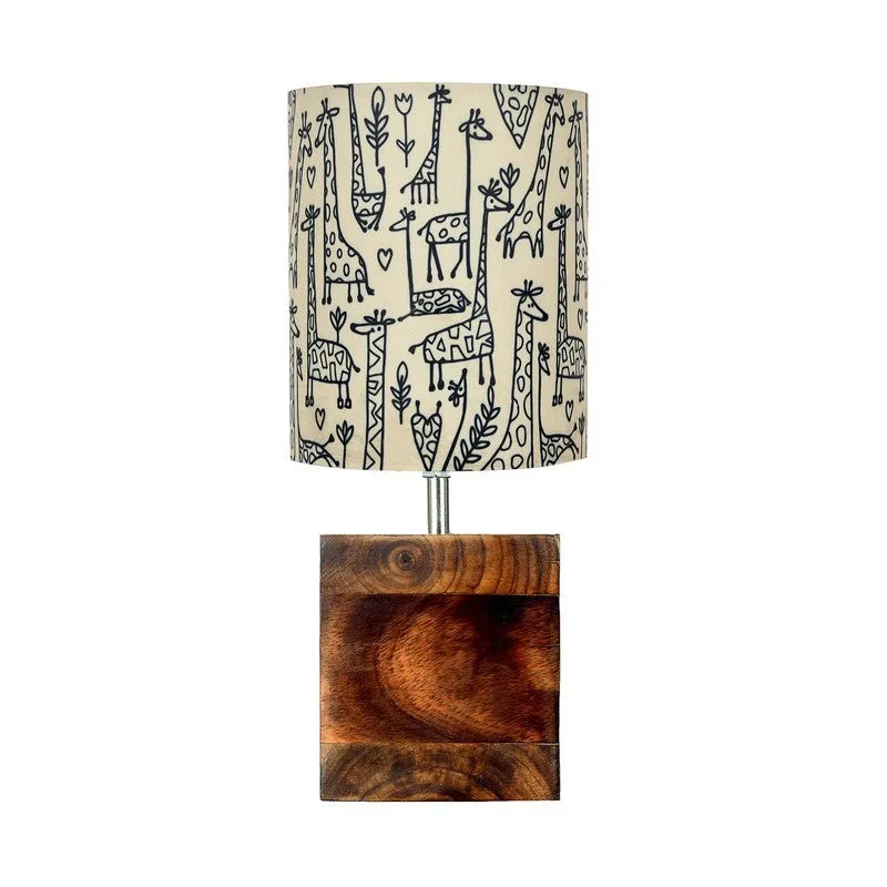 CharmGlow Luxury Wooden Table Lamp - Beige media 3