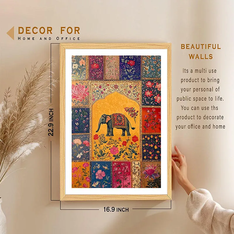Ethnic Hastina Paper Wall Art with Wooden Frame media 7