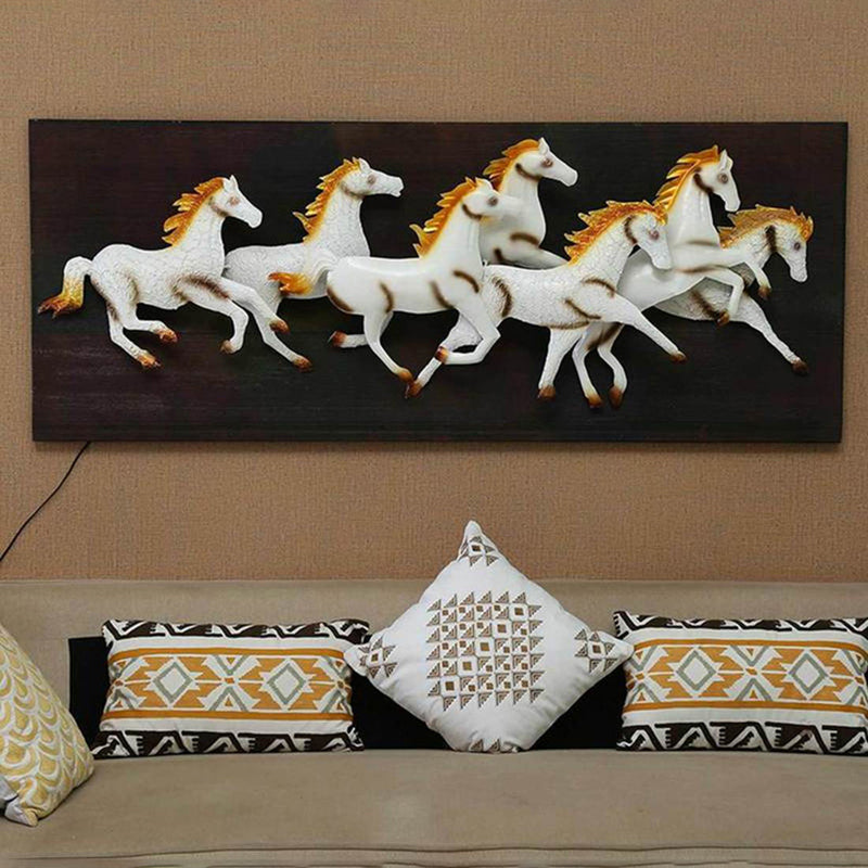 Palomino Gallop Iron Wall Accent With Wooden Frame
