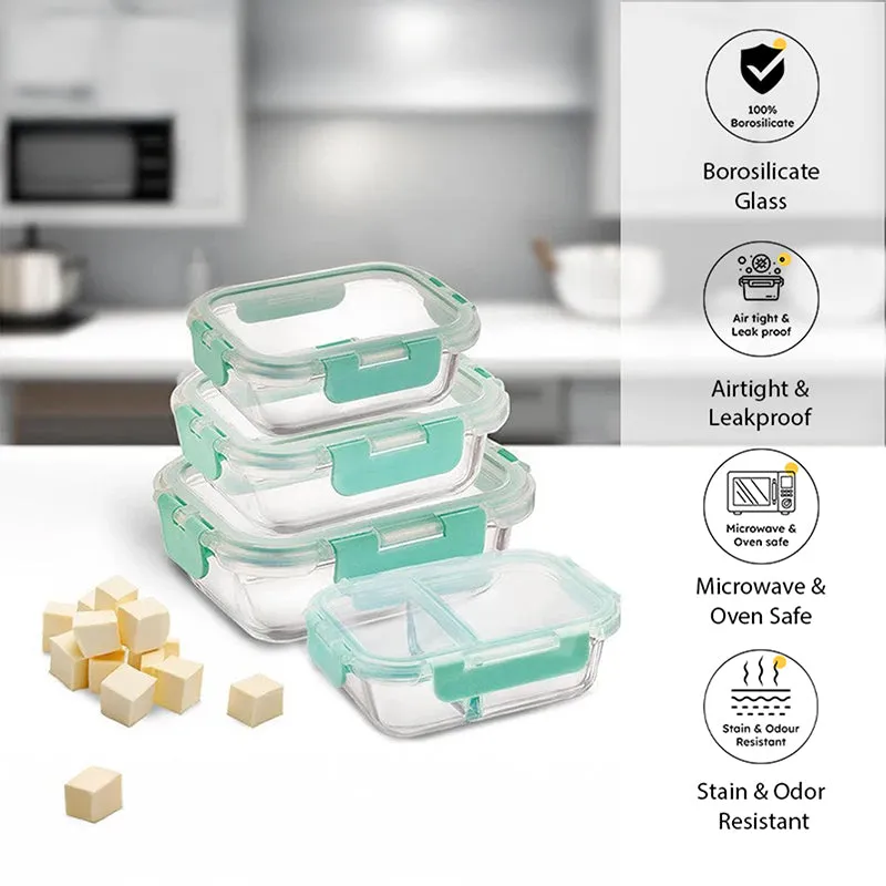 Crusade Glass Container (370, 580, 640 & 1040 ML) - Set Of Four media 1
