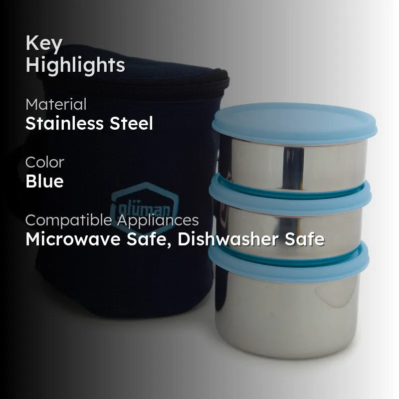 Darian Blue Lunch Box (500 ml/350 ml) - Four Piece Set media 2