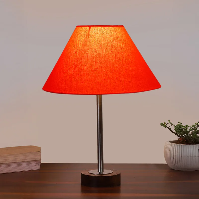Cotin II Rodin Wooden Table Lamp - Orange,Silver,Brown media 2