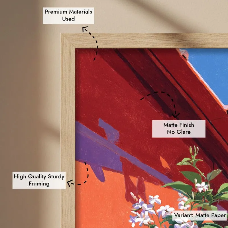 Azure Blush Canvas Wall Painting - Brown Frame media 7