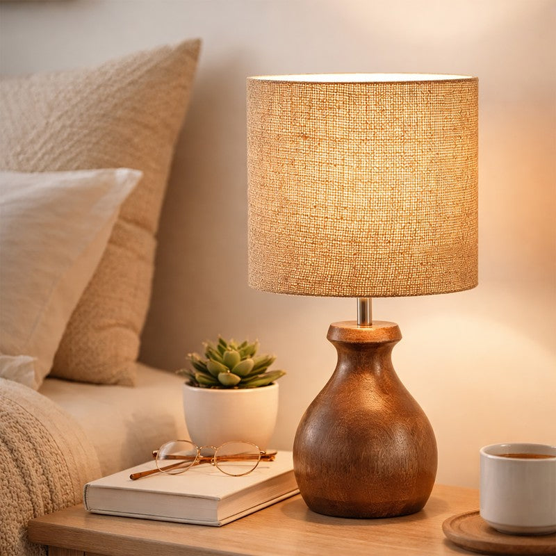 MinimalRadiance Wooden Table Lamp - Beige