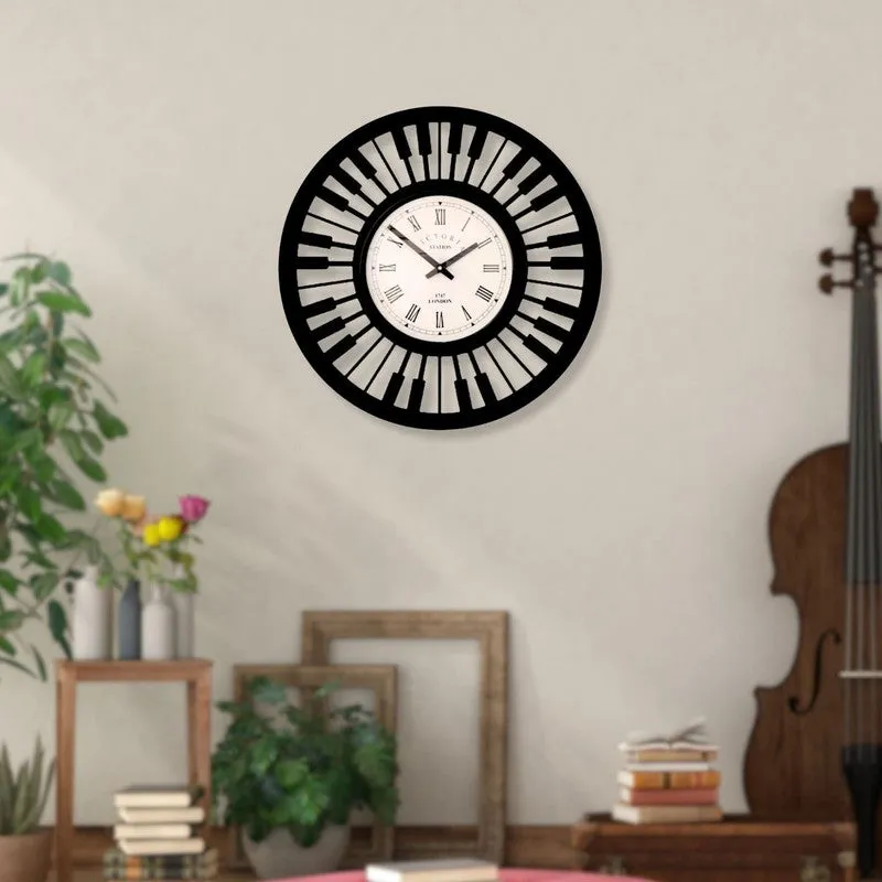 Pianorhythm Steel Analog Wall Clock - Black media 3
