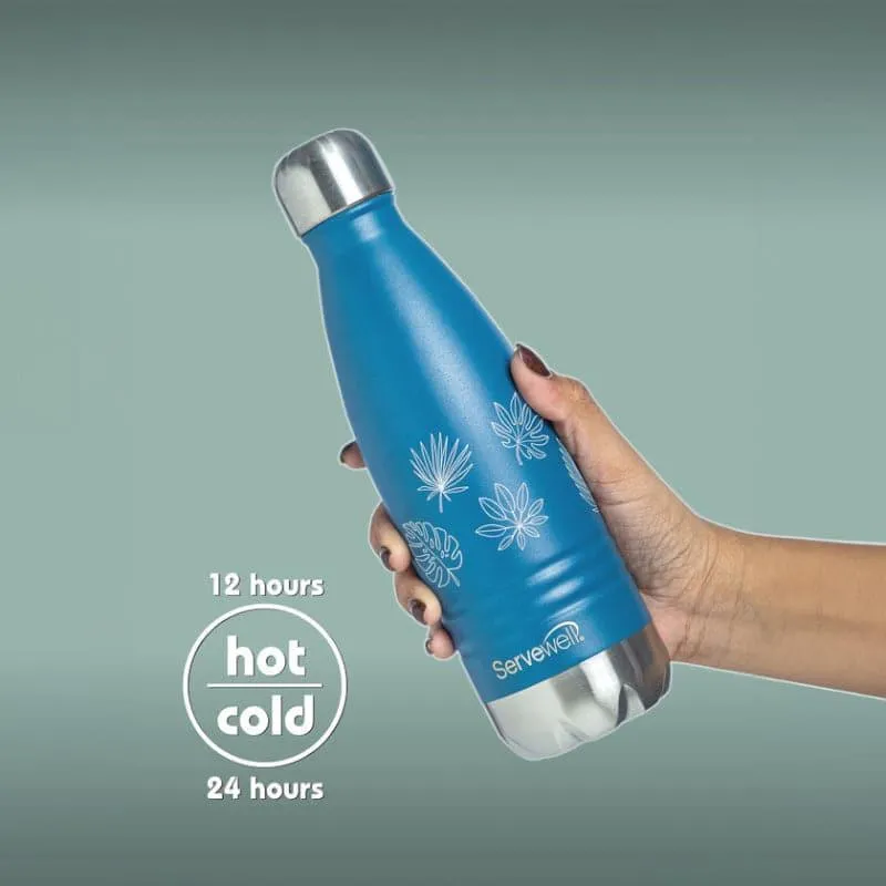 Leafy Leap Hot & Cold Thermos Bottle (Blue) - 500 mL media 4