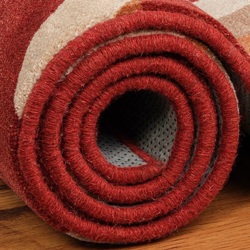 Alcinous Hand Tufted Geometric Wool & Nylon Carpet - Maroon media 6