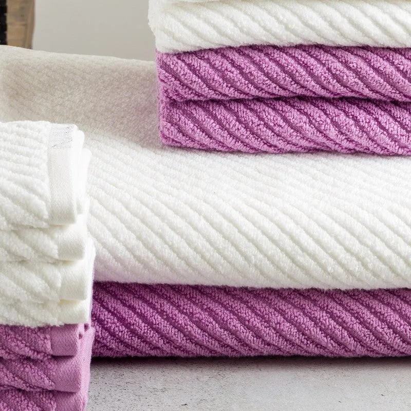 Nautica Riviera Soft Cotton Towel Set (White & Lilac) - Fourteen Piece Set media 5