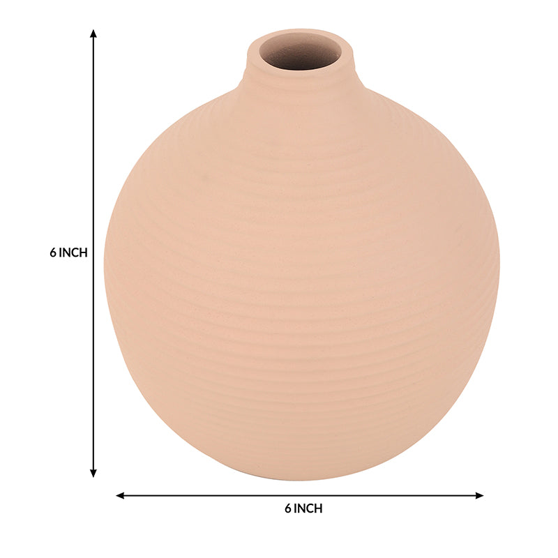 Vesare Curve Aluminium Vase - Peach media 5