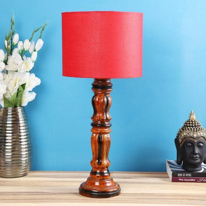 Rosa Gilmore Fabric Table Lamp - Red,Brown media 3
