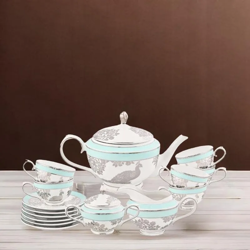 Plume Blush Tea Set - 17 Pieces media 1