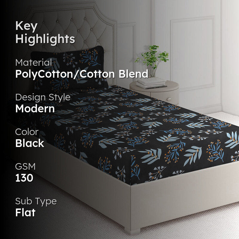 Iris Isle Floral Bedsheet - 130 GSM media 2