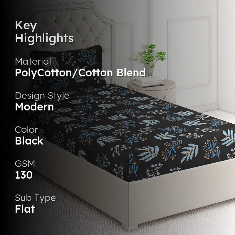 Iris Isle Floral Bedsheet - 130 GSM media 2