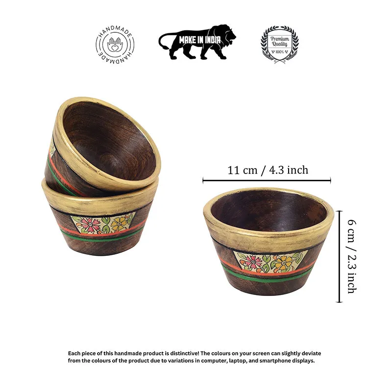 Vati Wood Bowl (175 ML) - Set Of Three media 5