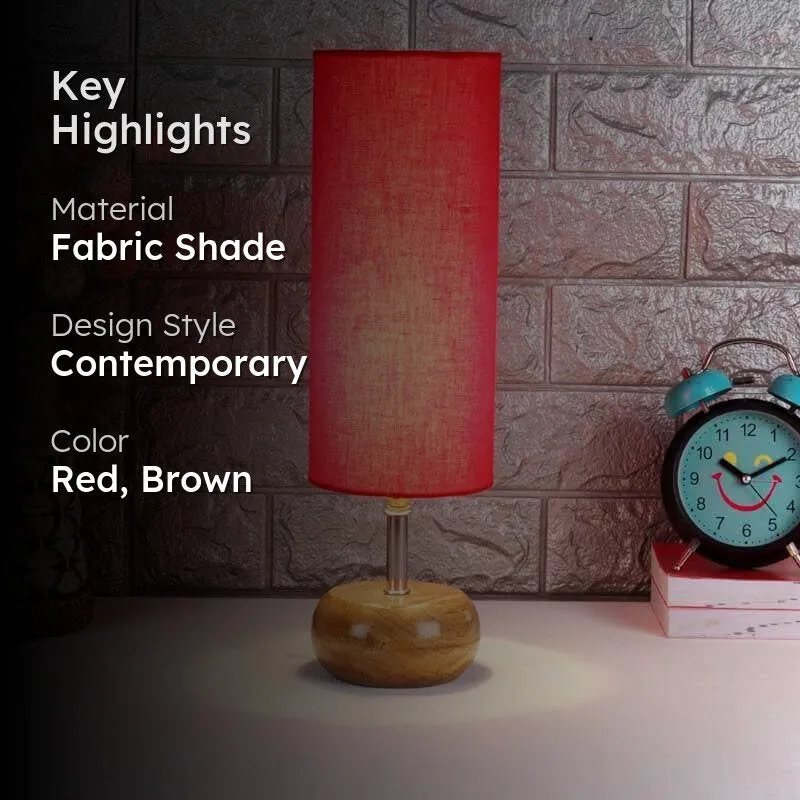 Rapsy Fabric Table Lamp - Red,Brown media 2