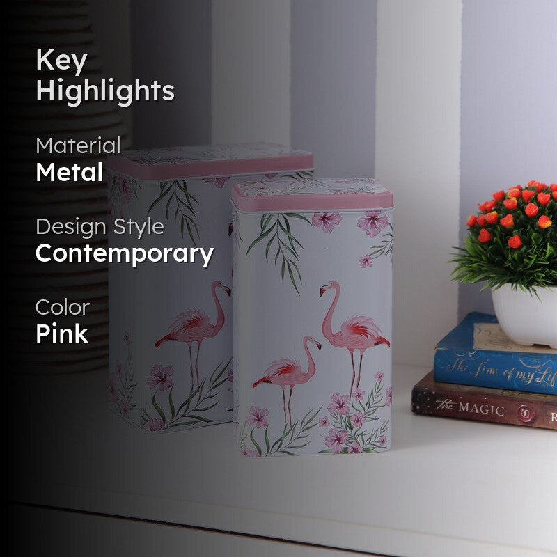 Flamingo Storage Box - Set Of Two media 2