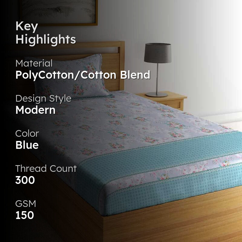 Le Bouquet Printed Bedsheet - 150 GSM media 2
