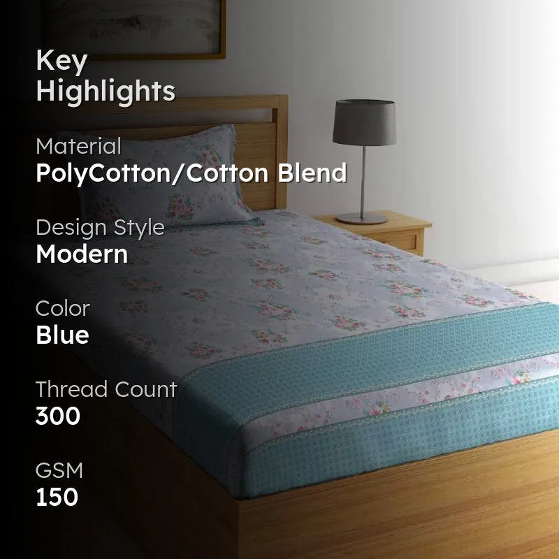 Le Bouquet Printed Bedsheet - 150 GSM media 2
