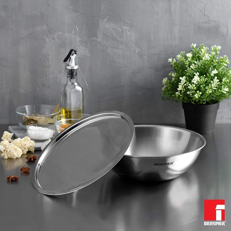 Bergner Argent Triply Stainless Steel Induction Base Tasra With Lid - 3900 ML media 1